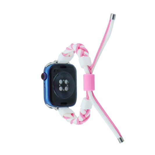 Silicone Bean Braided Cord Nylon Watch Band, For Apple Watch SE 2023 44mm, For Apple Watch Ultra 49mm, For Apple Watch SE 2023 40mm, For Apple Watch 8 41mm, For Apple Watch 8 45mm, For Apple Watch Ultra 2 49mm