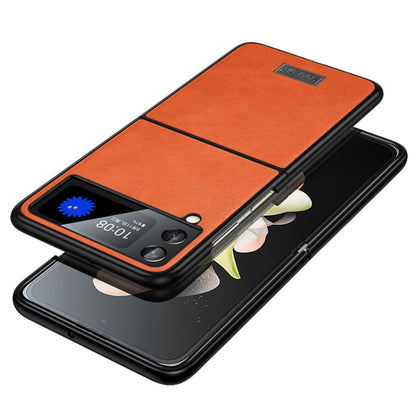 SULADA Shockproof TPU + Handmade Leather Phone Case, For Samsung Galaxy Z Flip6 / Flip7 FE, For Samsung Galaxy Z Flip5, For Samsung Galaxy Z Flip4