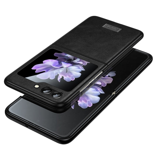 SULADA Shockproof TPU + Handmade Leather Phone Case, For Samsung Galaxy Z Flip6 / Flip7 FE, For Samsung Galaxy Z Flip5, For Samsung Galaxy Z Flip4