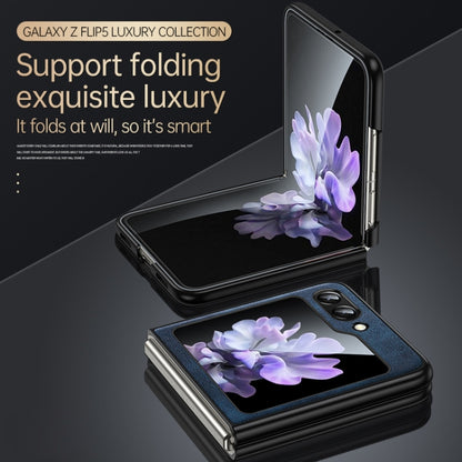 SULADA Shockproof TPU + Handmade Leather Phone Case, For Samsung Galaxy Z Flip6 / Flip7 FE, For Samsung Galaxy Z Flip5, For Samsung Galaxy Z Flip4