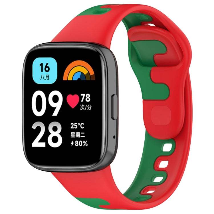 Stitching Two Color Silicone Watch Band, For Redmi Watch 3 Lite