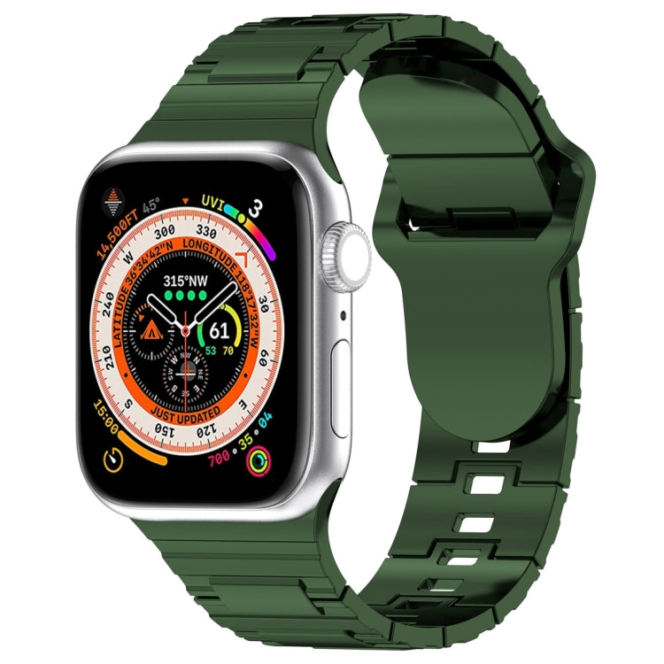 Square Buckle Armor Style Silicone Watch Band, For Apple Watch 7 41mm, For Apple Watch 7 45mm, For Apple Watch SE 40mm