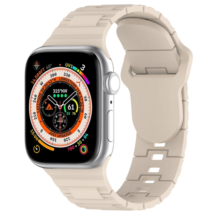 Square Buckle Armor Style Silicone Watch Band, For Apple Watch 7 41mm, For Apple Watch 7 45mm, For Apple Watch SE 40mm