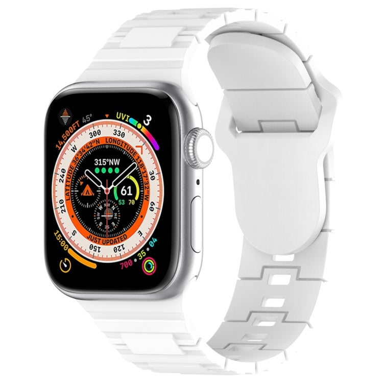 Square Buckle Armor Style Silicone Watch Band, For Apple Watch 5 44mm, For Apple Watch 5 40mm, For Apple Watch 4 44mm