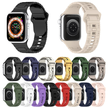 Square Buckle Armor Style Silicone Watch Band, For Apple Watch SE 44mm, For Apple Watch 6 40mm, For Apple Watch 6 44mm