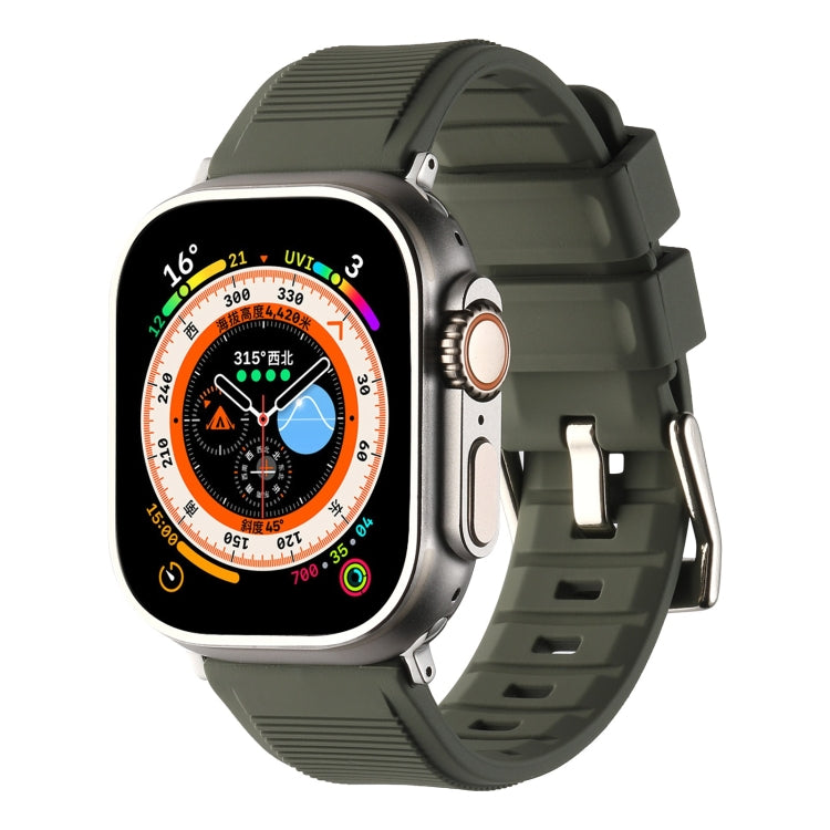 Double Ring Silicone Watch Band, For Apple Watch 8 45mm, For Apple Watch Ultra 2 49mm, For Apple Watch SE 2022 40mm, For Apple Watch 9 45mm