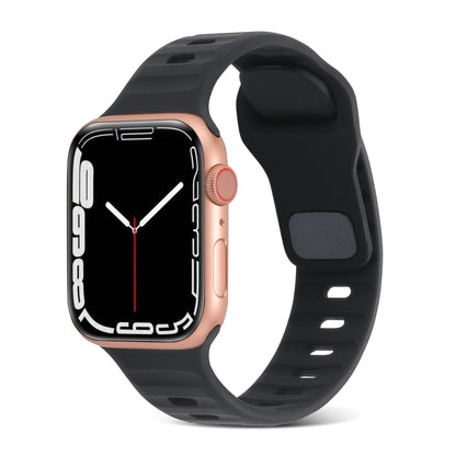 Square Buckle Stripes Silicone Watch Band, For Apple Watch Series 8 41mm, For Apple Watch Series 8 45mm