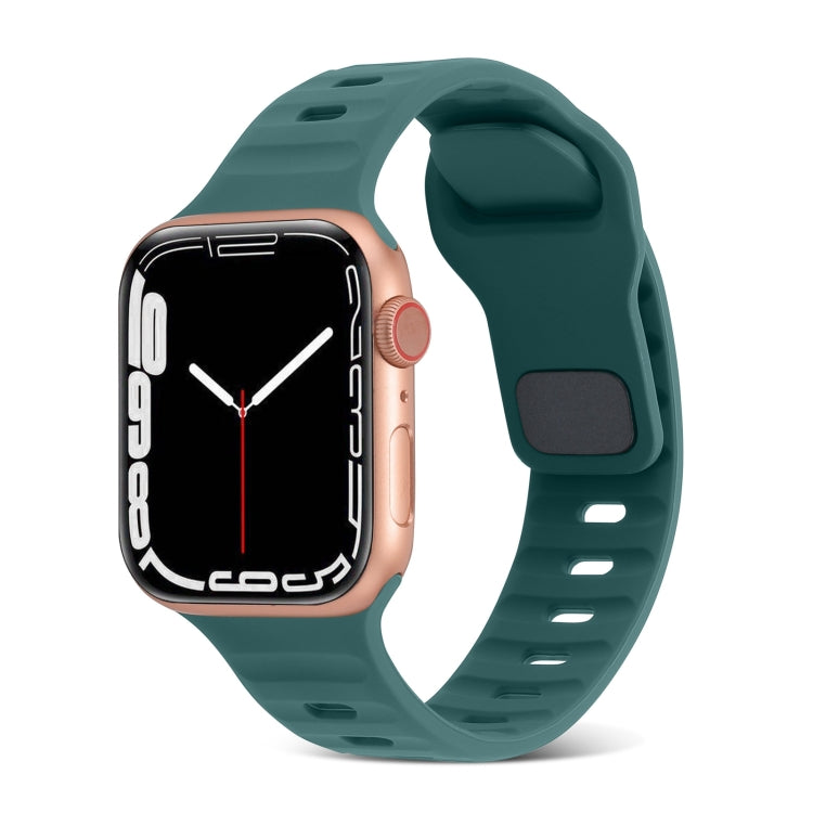 Square Buckle Stripes Silicone Watch Band, For Apple Watch SE 2022 40mm, For Apple Watch SE 2022 44mm