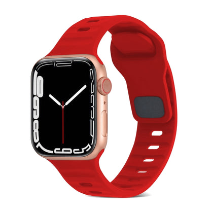Square Buckle Stripes Silicone Watch Band, For Apple Watch SE 40mm, For Apple Watch SE 44mm