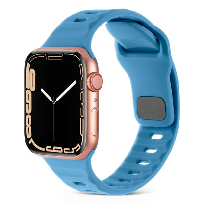 Square Buckle Stripes Silicone Watch Band, For Apple Watch 6 40mm, For Apple Watch Series 6 44mm