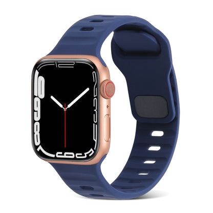 Square Buckle Stripes Silicone Watch Band, For Apple Watch 6 40mm, For Apple Watch Series 6 44mm