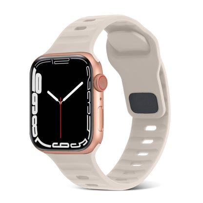 Square Buckle Stripes Silicone Watch Band, For Apple Watch 6 40mm, For Apple Watch Series 6 44mm