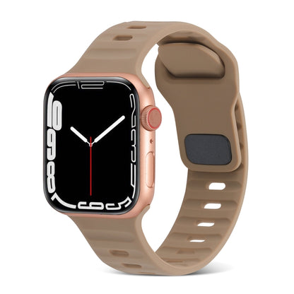 Square Buckle Stripes Silicone Watch Band, For Apple Watch 6 40mm, For Apple Watch Series 6 44mm