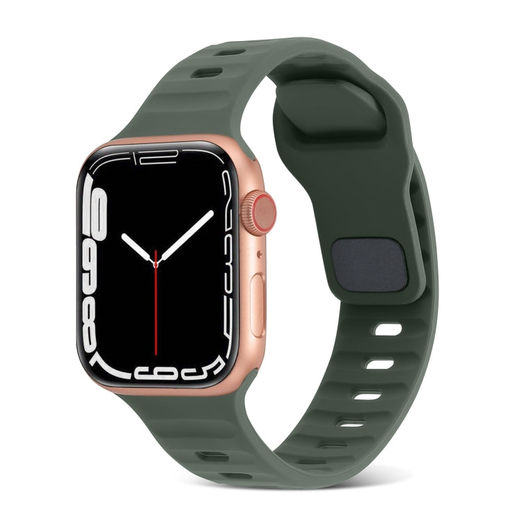Square Buckle Stripes Silicone Watch Band, For Apple Watch Series 5 44mm, For Apple Watch Series 5 40mm