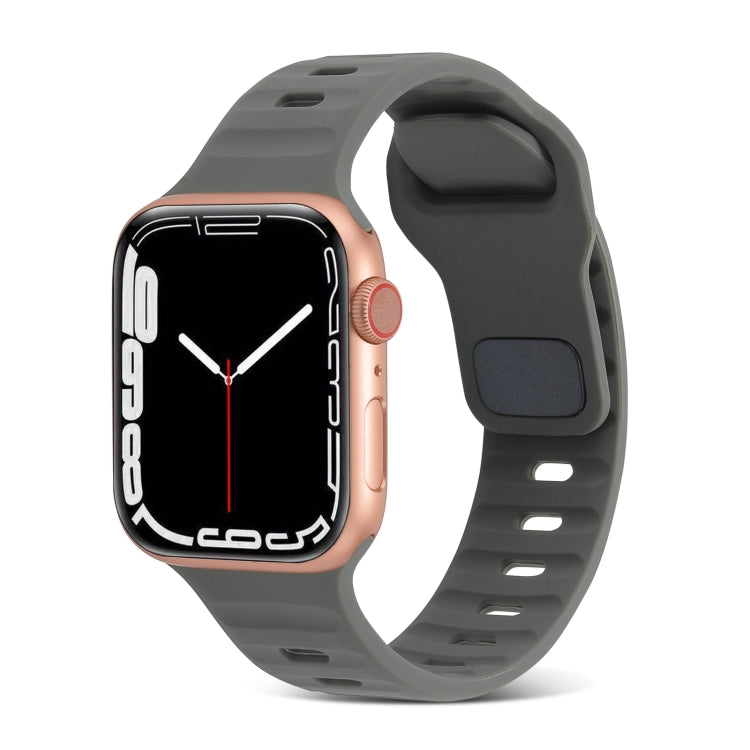 Square Buckle Stripes Silicone Watch Band, For Apple Watch Series 5 44mm, For Apple Watch Series 5 40mm