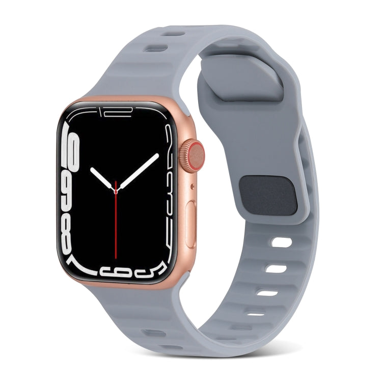 Square Buckle Stripes Silicone Watch Band, For Apple Watch Series 5 44mm, For Apple Watch Series 5 40mm