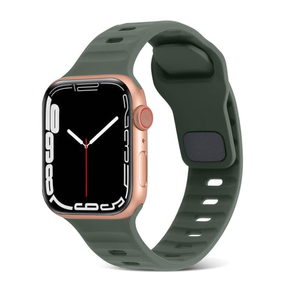 Square Buckle Stripes Silicone Watch Band, For Apple Watch Series 3 38mm, For Apple Watch Series 3 42mm