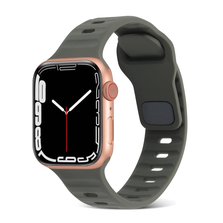 Square Buckle Stripes Silicone Watch Band, For Apple Watch Series 2 42mm, For Apple Watch Series 2 38mm