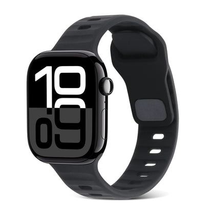 Square Buckle Stripes Silicone Watch Band, For Apple Watch Series 10 46mm, For Apple Watch Series 10 42mm