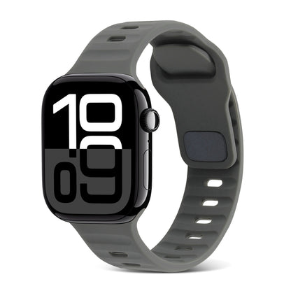Square Buckle Stripes Silicone Watch Band, For Apple Watch Series 10 46mm, For Apple Watch Series 10 42mm