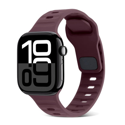 Square Buckle Stripes Silicone Watch Band, For Apple Watch Series 10 46mm, For Apple Watch Series 10 42mm