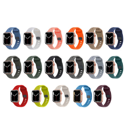 Square Buckle Stripes Silicone Watch Band, For Apple Watch 6 40mm, For Apple Watch Series 6 44mm