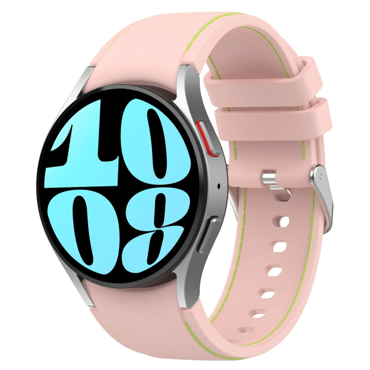 Leather Silicone Watch Band, For Samsung Galaxy Watch 6 / 6 Classic