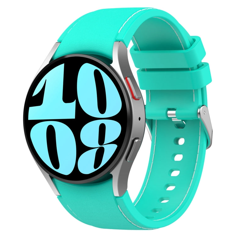 Leather Silicone Watch Band, For Samsung Galaxy Watch 6 / 6 Classic