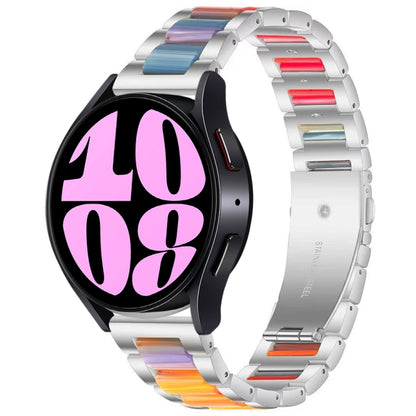 Three Bead Resin Metal Watch Band, For Samsung Galaxy Watch 6 / 6 Classic