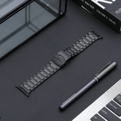 Safety Buckle Titanium Steel Watch Band, For Apple Watch Series 5 44mm, For Apple Watch Series 5 40mm, For Apple Watch Series 4 44mm, For Apple Watch 42mm, For Apple Watch Series 4 40mm, For Apple Watch 38mm, For Apple Watch Series 3 38mm              ...