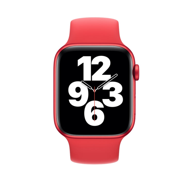 For Apple Watch Series 8&7 41mm / SE 2&6&SE&5&4 40mm / 3&2&1 38mm Solid Color Elastic Silicone Watch Band, Size:L 156mm, Size:L 156mm