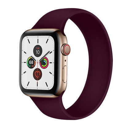 For Apple Watch Series 5 & 4 44mm / 3 & 2 & 1 42mm Solid Color Elastic Silicone Replacement Wrist Strap Watchband, Size:S 130mm, S 130mm, Size:M 143mm, M 143mm, Size:L 156mm, L 156mm