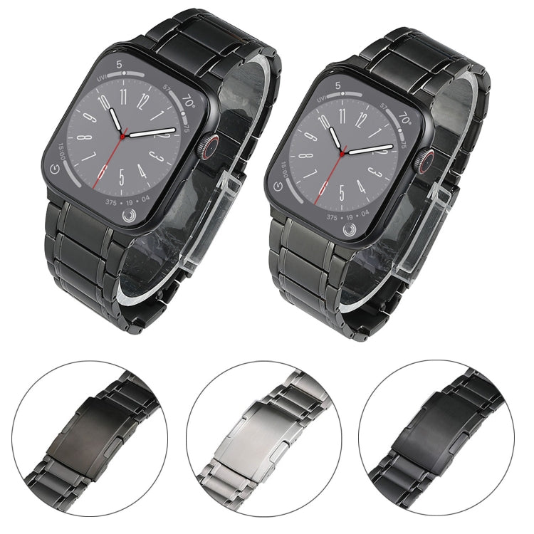 Five Beads Turtle Buckle Titanium Steel Watch Band, For Apple Watch Ultra 49mm, For Apple Watch SE 2023 44mm, For Apple Watch SE 2023 40mm, For Apple Watch Ultra 2 49mm, For Apple Watch Series 9 45mm, For Apple Watch SE 2022 40mm                       ...