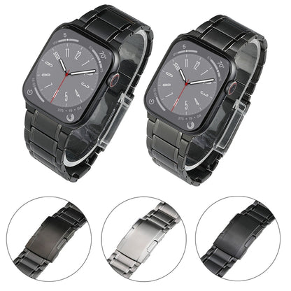 Five Beads Turtle Buckle Titanium Steel Watch Band, For Apple Watch Ultra 49mm, For Apple Watch SE 2023 44mm, For Apple Watch SE 2023 40mm, For Apple Watch Ultra 2 49mm, For Apple Watch Series 9 45mm, For Apple Watch SE 2022 40mm                       ...