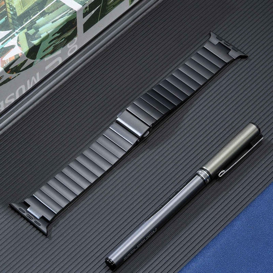 Flat Buckle Stainless Steel Watch Band, For Apple Watch Ultra 49mm, For Apple Watch SE 2023 44mm, For Apple Watch SE 2023 40mm, For Apple Watch Ultra 2 49mm, For Apple Watch Series 9 45mm, For Apple Watch SE 2022 40mm, For Apple Watch Series 9 41mm    ...