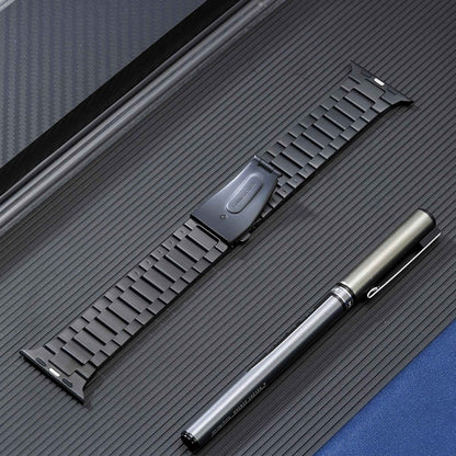 Flat Buckle Stainless Steel Watch Band, For Apple Watch Ultra 49mm, For Apple Watch SE 2023 44mm, For Apple Watch SE 2023 40mm, For Apple Watch Ultra 2 49mm, For Apple Watch Series 9 45mm, For Apple Watch SE 2022 40mm, For Apple Watch Series 9 41mm    ...