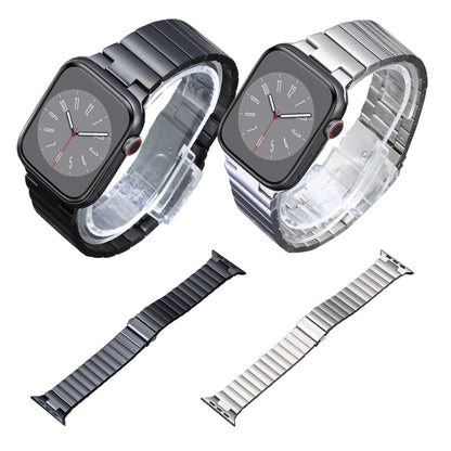 Flat Buckle Stainless Steel Watch Band, For Apple Watch Ultra 49mm, For Apple Watch SE 2023 44mm, For Apple Watch SE 2023 40mm, For Apple Watch Ultra 2 49mm, For Apple Watch Series 9 45mm, For Apple Watch SE 2022 40mm, For Apple Watch Series 9 41mm    ...