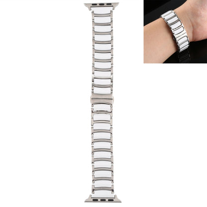 Ceramic Steel Watchband, For Apple Watch Series 8&7 41mm / SE 2&6&SE&5&4 40mm / 3&2&1 38mm, For Apple Watch Series 7 45mm / 6 & SE & 5 & 4 44mm / 3 & 2 & 1 42mm, For Apple Watch Series 7 41mm / 6 & SE & 5 & 4 40mm / 3 & 2 & 1 38mm                      ...