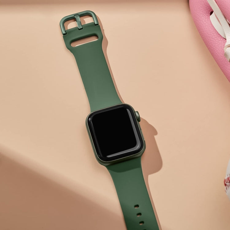 Pin Buckle Silicone Watch Band, For Apple Watch Series 6 44mm