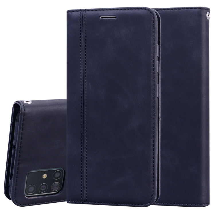 Frosted Business Magnetic Horizontal Flip PU Leather Case with Holder & Card Slot & Lanyard, For Samsung Galaxy A50, For Samsung Galaxy A51, For Samsung Galaxy A70, For Samsung Galaxy A71