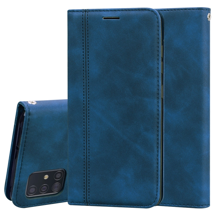 Frosted Business Magnetic Horizontal Flip PU Leather Case with Holder & Card Slot & Lanyard, For Samsung Galaxy A50, For Samsung Galaxy A51, For Samsung Galaxy A70, For Samsung Galaxy A71