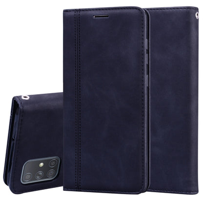Frosted Business Magnetic Horizontal Flip PU Leather Case with Holder & Card Slot & Lanyard, For Samsung Galaxy A50, For Samsung Galaxy A51, For Samsung Galaxy A70, For Samsung Galaxy A71