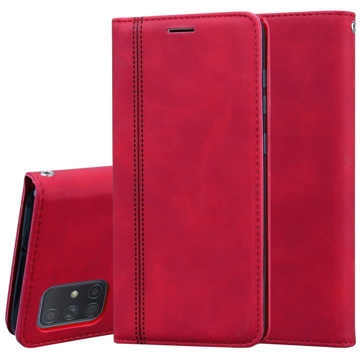 Frosted Business Magnetic Horizontal Flip PU Leather Case with Holder & Card Slot & Lanyard, For Samsung Galaxy A50, For Samsung Galaxy A51, For Samsung Galaxy A70, For Samsung Galaxy A71