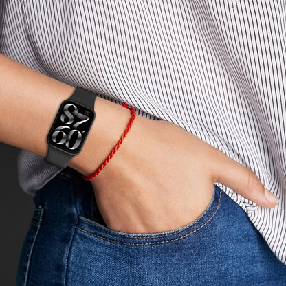 Solid Color Black Buckle Silicone Watch Band, For Xiaomi Band 10 Pro / Redmi Watch 6 / 5