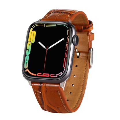 Crocodile Texture Leather Wrist Strap, For Apple Watch Series 7 45mm / 6 & SE & 5 & 4 44mm / 3 & 2 & 1 42mm, For Apple Watch Ultra 49mm / Series 8&7 45mm / SE 2&6&SE&5&4 44mm / 3&2&1 42mm, For Apple Watch Series 8&7 41mm / SE 2&6&SE&5&4 40mm / 3&2&1 38...