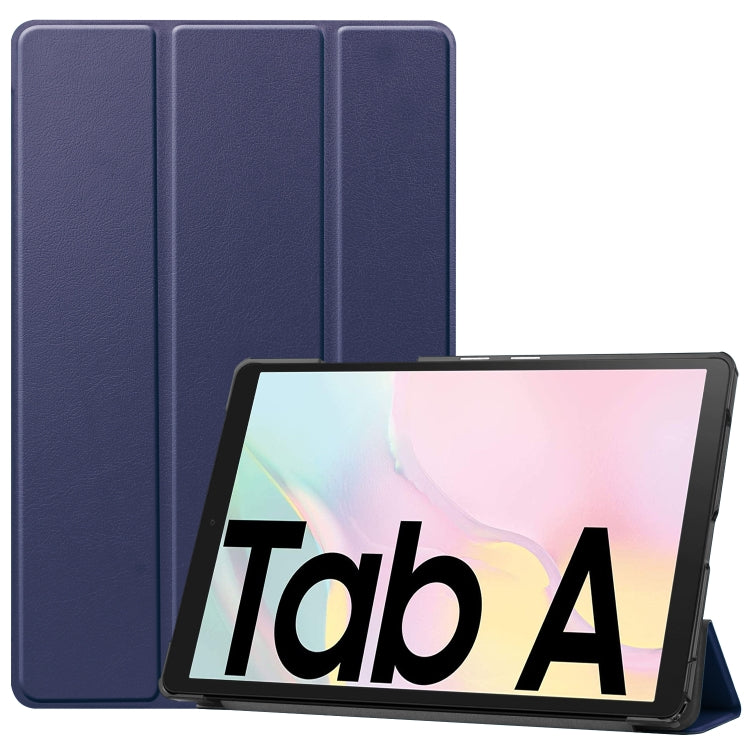 Custer Texture Horizontal Flip Leather Case with Three-folding Holder & Sleep / Wake-up Function, For Samsung Galaxy Tab S7 T870, For Samsung Galaxy Tab A7 2020 T500