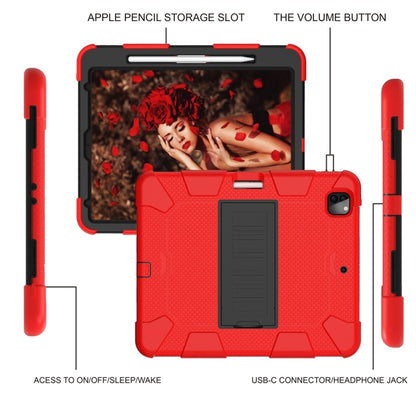 For iPad Pro 12.9 (2018) / (2020) Shockproof Two-Color Silicone Protective Case with Holder, For iPad Pro 12.9 (2018) / (2020)