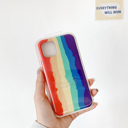 Rainbow Liquid Silicone Shockproof Coverage Protective Case, For iPhone 11, For iPhone 11 Pro, For iPhone 11 Pro Max