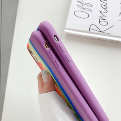 Rainbow Liquid Silicone Shockproof Coverage Protective Case, For iPhone 11, For iPhone 11 Pro, For iPhone 11 Pro Max