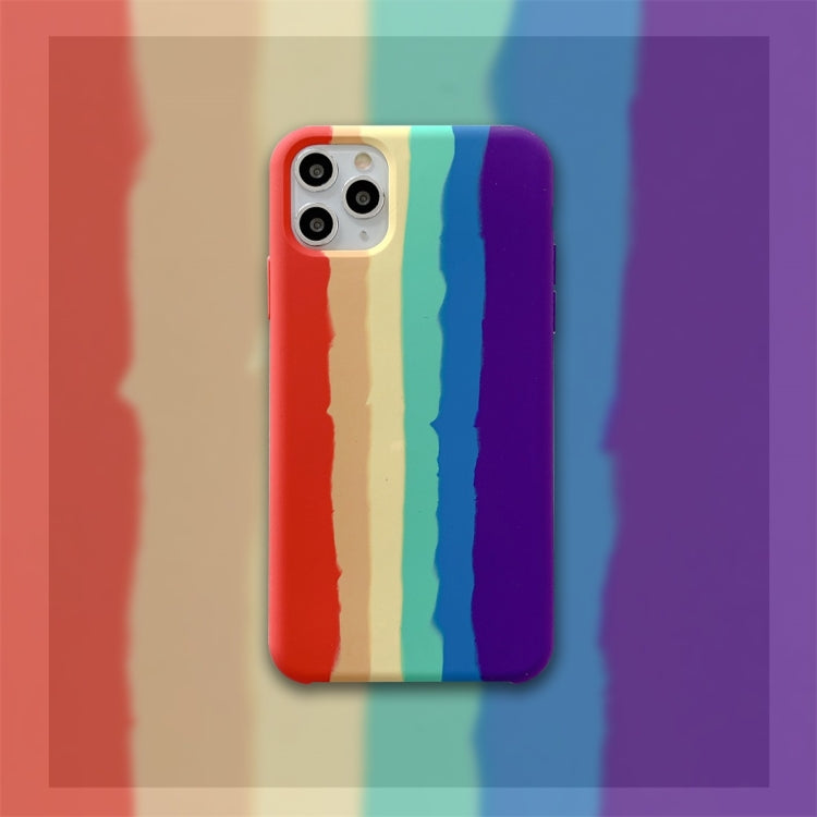 Rainbow Liquid Silicone Shockproof Coverage Protective Case, For iPhone 11, For iPhone 11 Pro, For iPhone 11 Pro Max